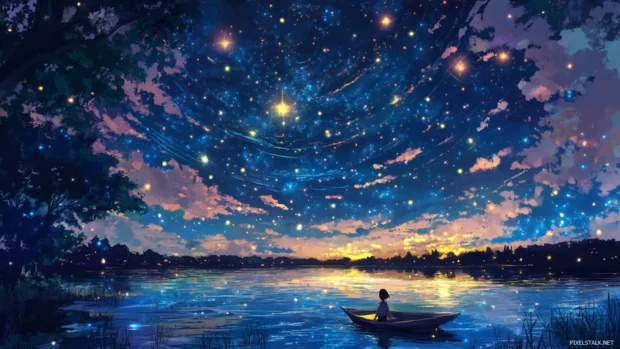 An endless river of stars flowing across the midnight sky, embracing the wonder of star sky wallpaper hd.