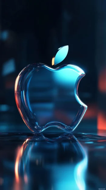 Apple iPhone Wallpapers crafted with sleek futuristic Apple badge design.
