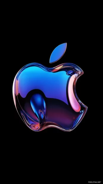 Apple iPhone Wallpapers inspired bys like sleek metallic Apple logo design.