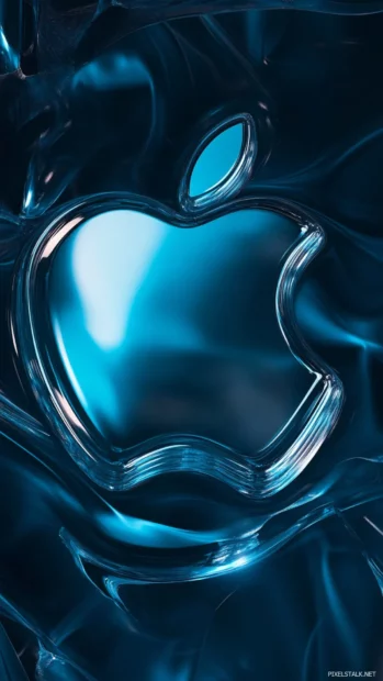 Artistic Apple iPhone Wallpapers with the logo embedded in abstract shapes.