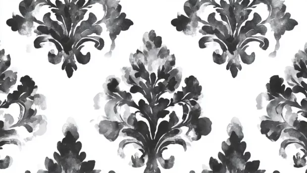 Artistic black and white watercolor pattern suitable for desktop wallpaper.