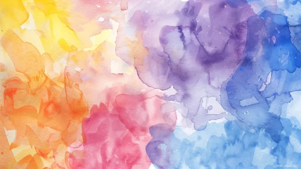 Artistic watercolor painting background with vibrant stroke.