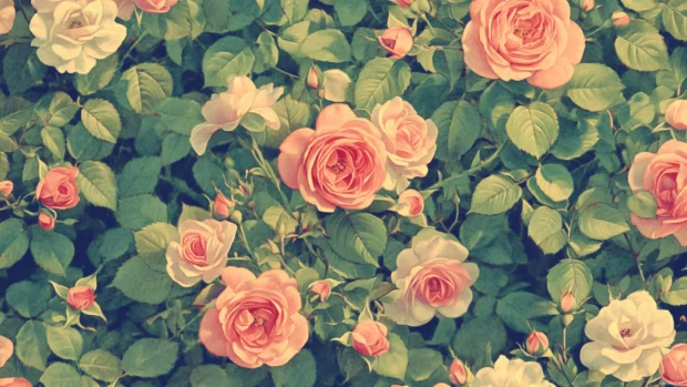 Beautiful blooming roses in pretty floral garden inspired by Floral pretty wallpaper for desktop.