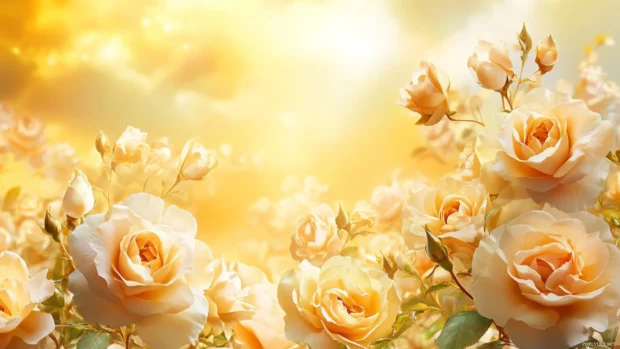 Beautifull Roses reaching up toward golden sky.
