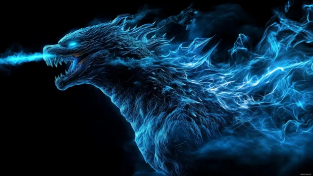 Best Godzilla 4K desktop wallpapers with glowing spines and smoke trails.