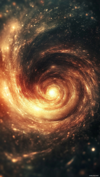 Best abstract Android lock screen art designed with surreal vortex spirals pulling in light.