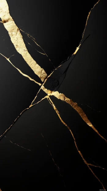 Black Lock screen Wallpapers with minimalist gold accents and sharp contrast.