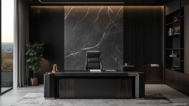 Black and grey desktop wallpaper, sleek design, modern aesthetic.