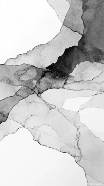 Black and white watercolor abstract art creating a unique iPhone wallpaper.