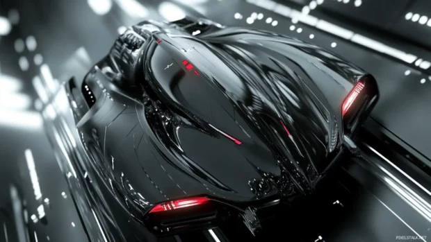 Black futuristic wallpaper PC, sleek design, modern aesthetic.