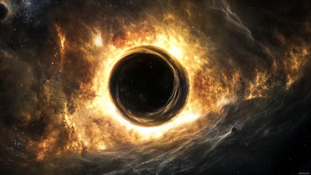 Black nebula exploding in the void.