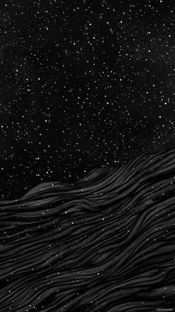 Black starscape wallpaper featuring stars weaving across the midnight plains.