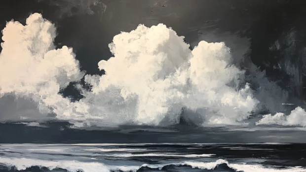 Black thunderclouds rolling in.