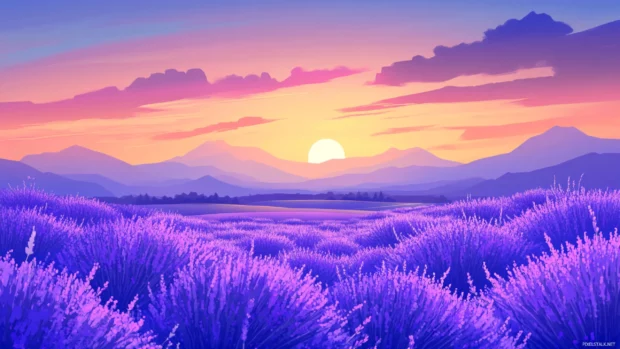 Blooming lavender in countryside.