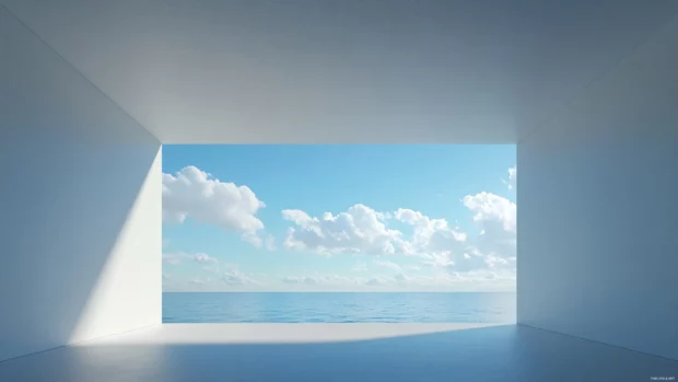 Blue sky centered in empty space, elegant and modern look.