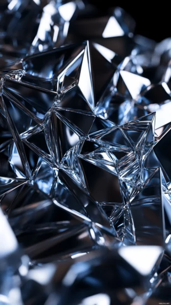 Bold and cool lock screen Wallpapers 4K featuring sharp metallic textures and reflective surfaces.