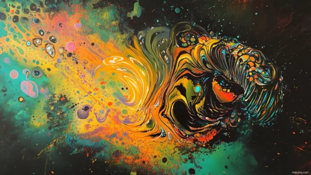 Bold depiction of Chrome Tiger glowing through chromatic storms.