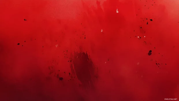 Bold red watercolor background with vibrant splashes.