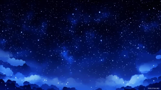 Breathtaking starry sky, thousands twinkling stars, deep blue black gradient, Milky Way distance.