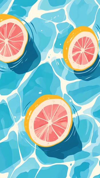 Bright and playful Summer phone Wallpapers inspired by sunny poolside fun.