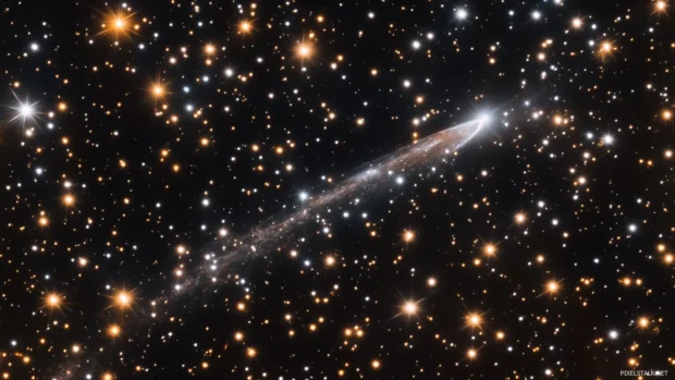 Bright comets slicing through silent star fields.