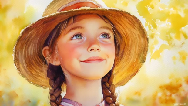 Bright yellow watercolor background with sunny tones.