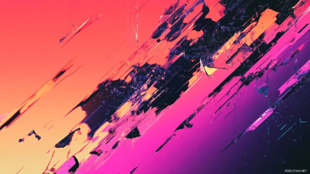 Broken Screen desktop featuring scattered sharp cracks and glitch effects.