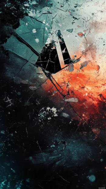 Broken screen effect wallpaper iPhone edition with high resolution display.