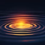 Calming ripple effect created by subtle overlapping neon circles.