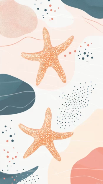 Charming summer patterns with cute pastel starfish, subtle beach accents, and airy minimal lines.