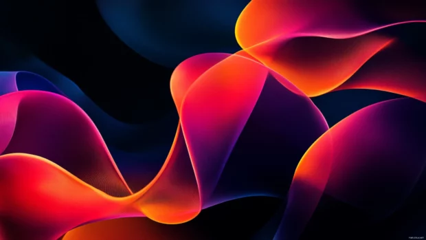 Clean dark space lit with vivid minimalist neon patterns powered by Minimalist neon design 4K.
