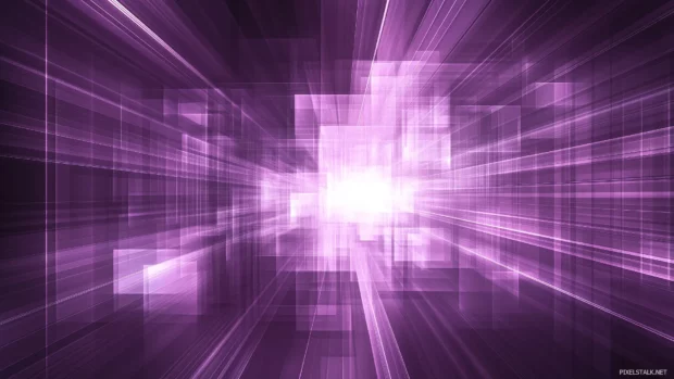 Clean geometric design from intersecting purple neon rectangles.