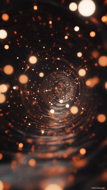 Cluster of lights shifting through a vortex of static and fluid trippy shadows.