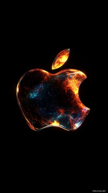 Colorful galaxy Cool Apple wallpaper apple logo with cosmic energy.