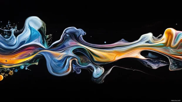 Colorful ink swirling in water creating mesmerizing shapes.