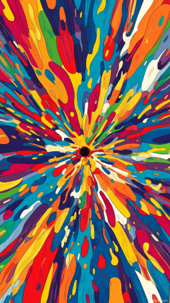 Comic book inspired trippy background filled with dynamic motion lines and colorful distortions.