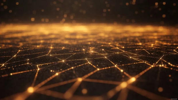 Constellations traced with glowing lines over star map.