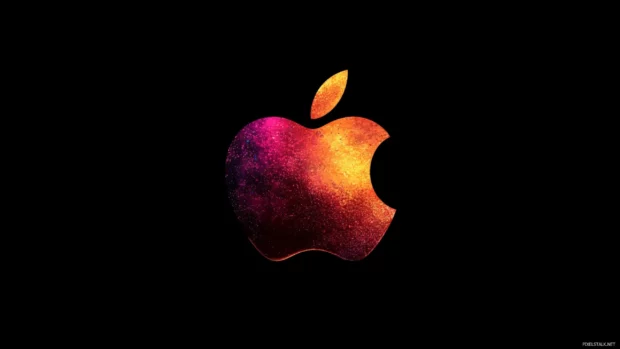 Cool Apple wallpaper with vivid apple logo galaxy theme.