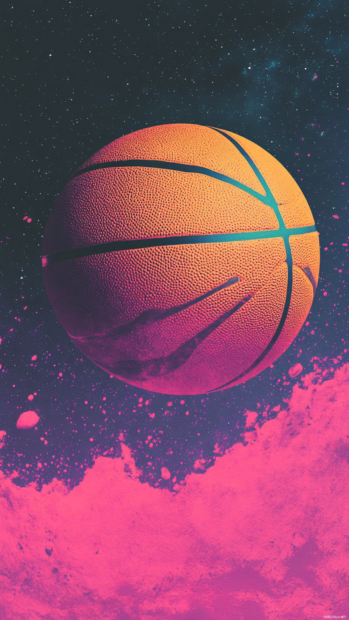Cool Basketball iPhone Wallpapers with retro 90s vibe and color palette.