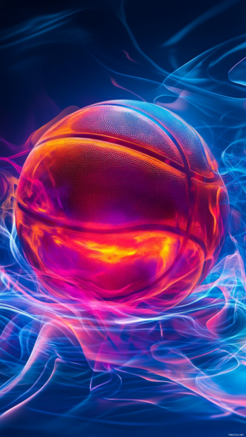 Cool Basketball mobile Wallpapers featuring abstract artwork of a glowing basketball.