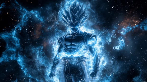 Cool Goku wallpaper featuring Goku in Ultra Instinct form with calm eyes and glowing silver aura.