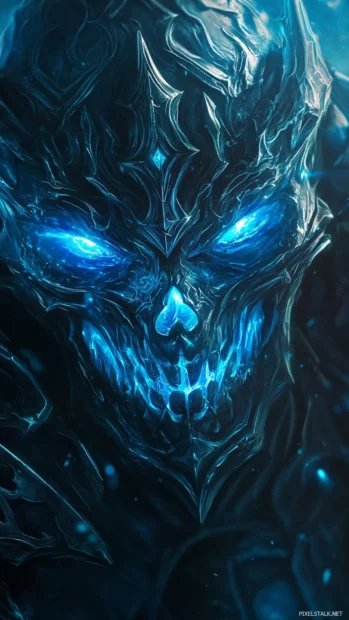 Cool Lock screen Wallpapers displaying glowing skull graphics with sharp details.
