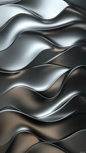Cool Moving Wallpapers for Android featuring metallic surfaces morphing smoothly.