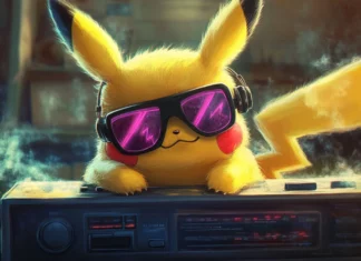 Cool Pikachu Wallpapers of Pikachu leaning on a boombox with electric shades and a smirk.