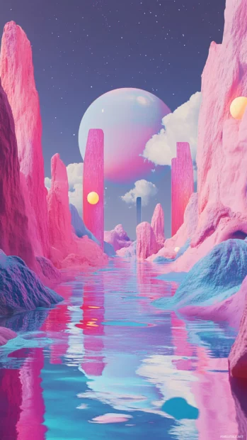 Cool Trippy Wallpapers with melting shapes and dreamlike pastel distortion across space.