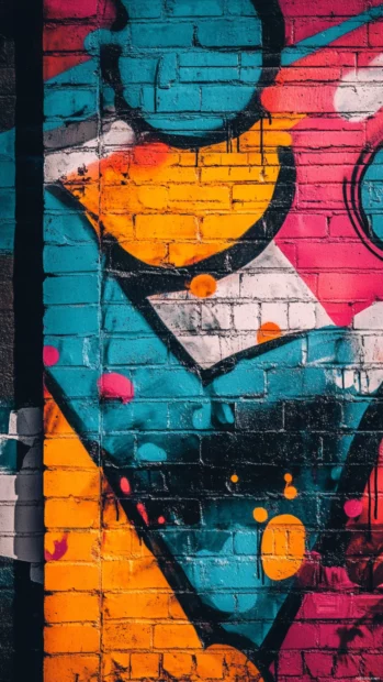 Cool lock screen Wallpapers 4K flash with vibrant urban graffiti details spread across the scene.