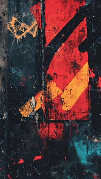 Cool urban textures flow across the lock screen with graffiti inspired strokes and vivid contrasts.