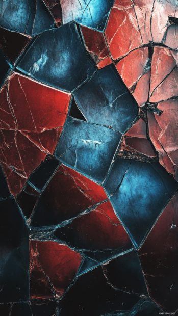 Cracked gemstone surfaces catching faint glimmers.