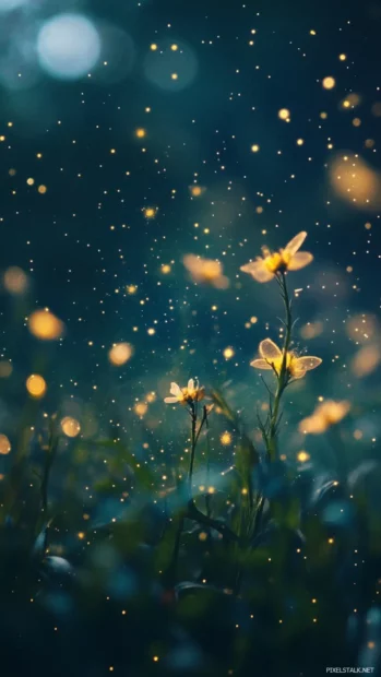 Crickets singing under a spray of tiny stars.