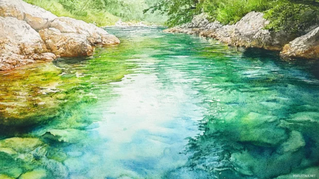 Crystal clear rivers sourced from watercolor mountain springs.